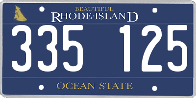 RI license plate 335125