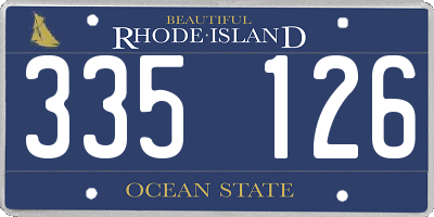 RI license plate 335126