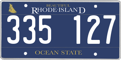 RI license plate 335127