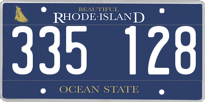 RI license plate 335128