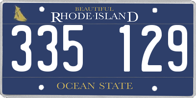 RI license plate 335129