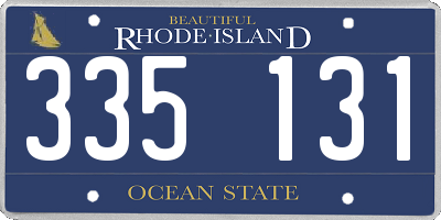 RI license plate 335131