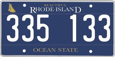 RI license plate 335133