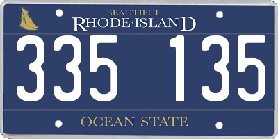 RI license plate 335135