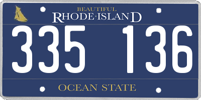 RI license plate 335136