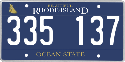 RI license plate 335137