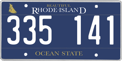 RI license plate 335141