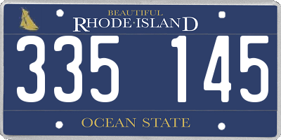 RI license plate 335145