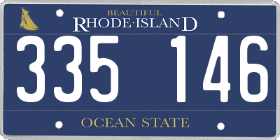 RI license plate 335146