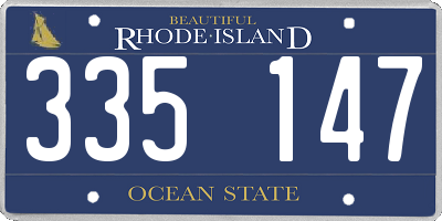RI license plate 335147