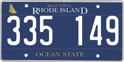RI license plate 335149