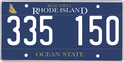 RI license plate 335150