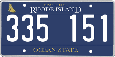 RI license plate 335151