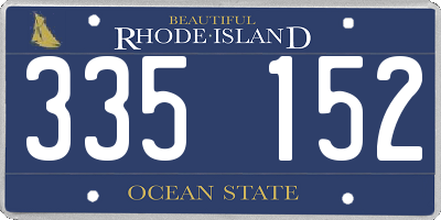 RI license plate 335152