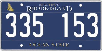 RI license plate 335153