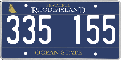 RI license plate 335155