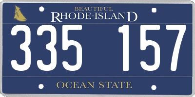 RI license plate 335157