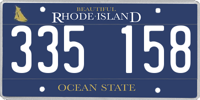 RI license plate 335158