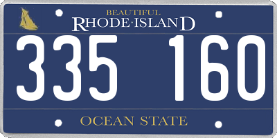 RI license plate 335160