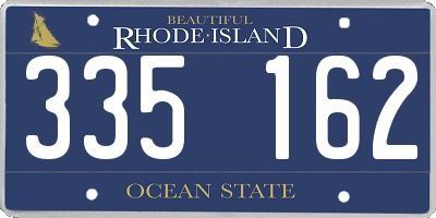 RI license plate 335162