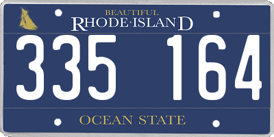 RI license plate 335164