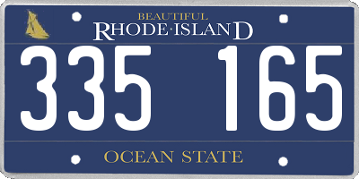 RI license plate 335165