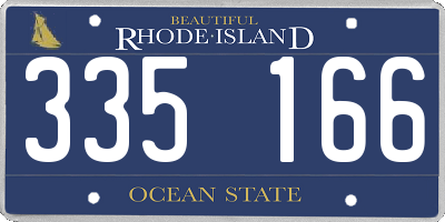 RI license plate 335166