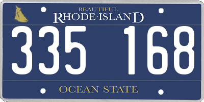 RI license plate 335168