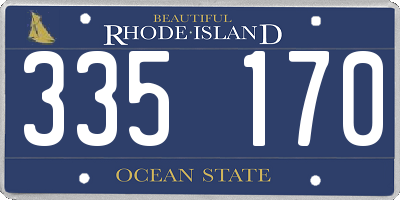 RI license plate 335170