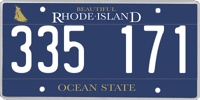 RI license plate 335171