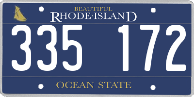 RI license plate 335172