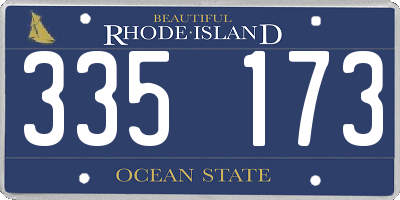 RI license plate 335173