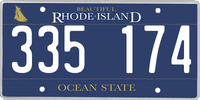 RI license plate 335174