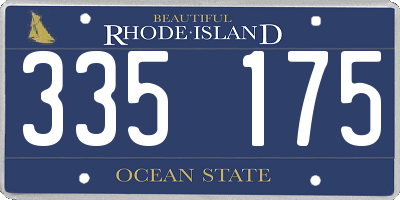 RI license plate 335175