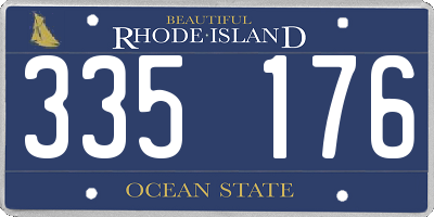 RI license plate 335176
