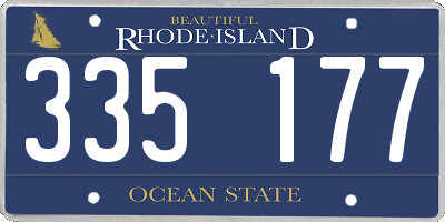 RI license plate 335177