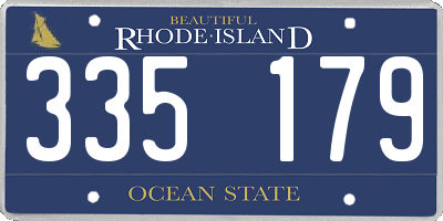 RI license plate 335179