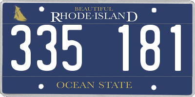 RI license plate 335181