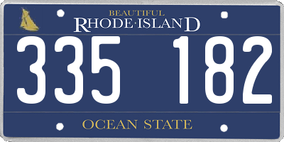 RI license plate 335182
