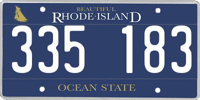 RI license plate 335183