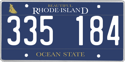 RI license plate 335184
