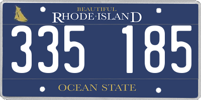 RI license plate 335185