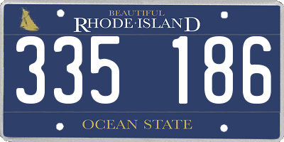 RI license plate 335186