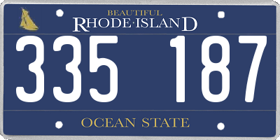 RI license plate 335187