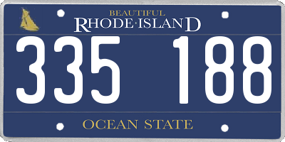 RI license plate 335188