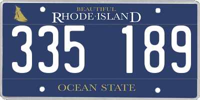 RI license plate 335189