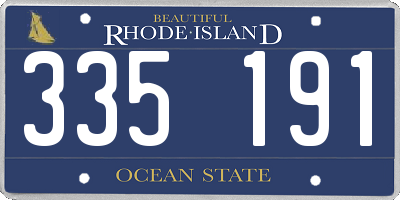 RI license plate 335191