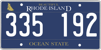 RI license plate 335192