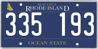 RI license plate 335193