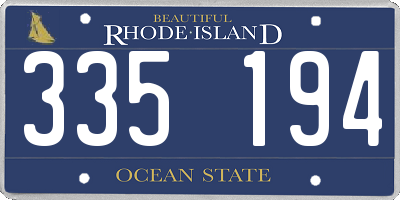 RI license plate 335194